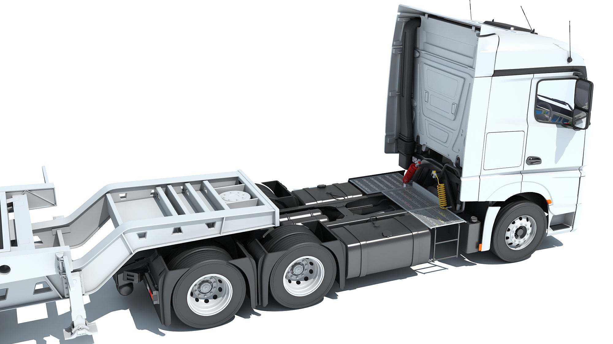 Truck with Lowboy Trailer