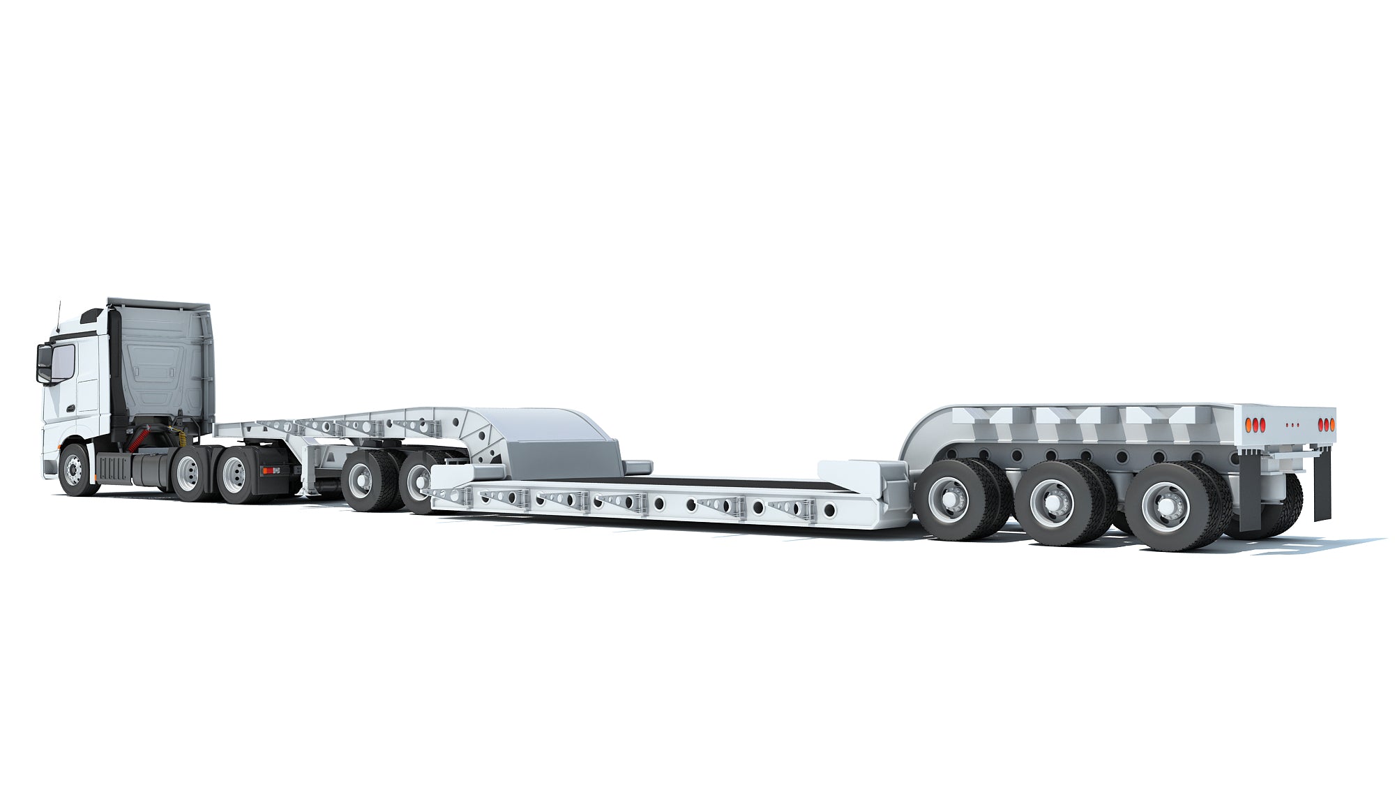 Truck with Lowboy Trailer