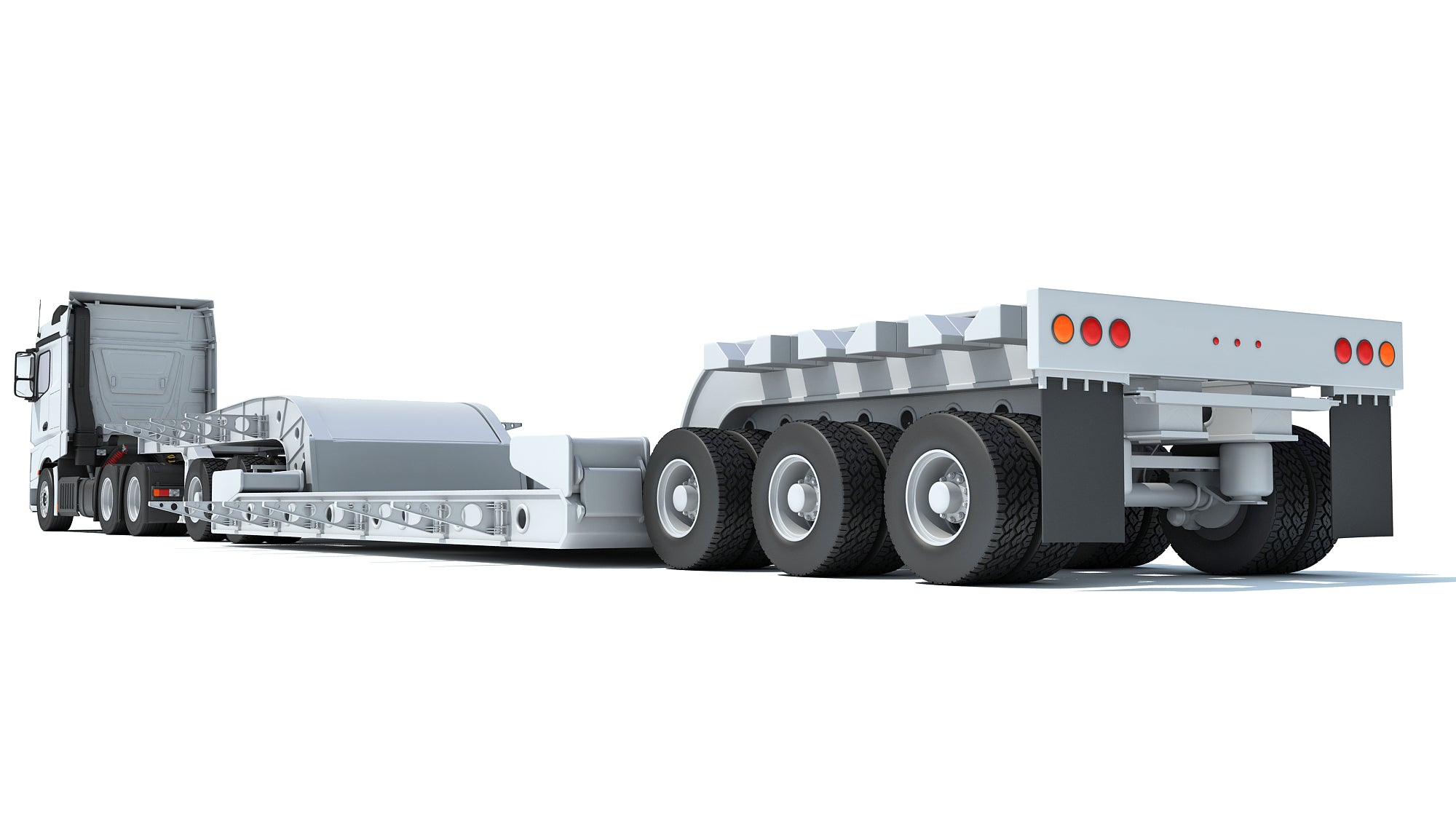 Truck with Lowboy Trailer