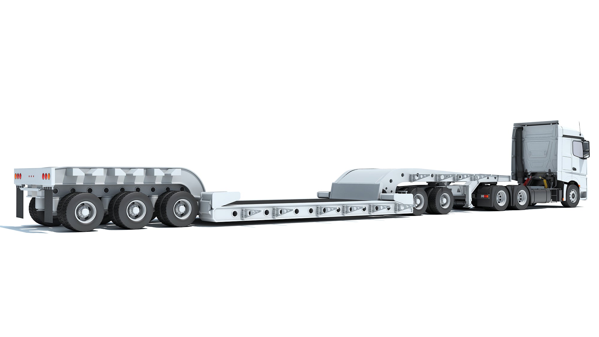 Truck with Lowboy Trailer