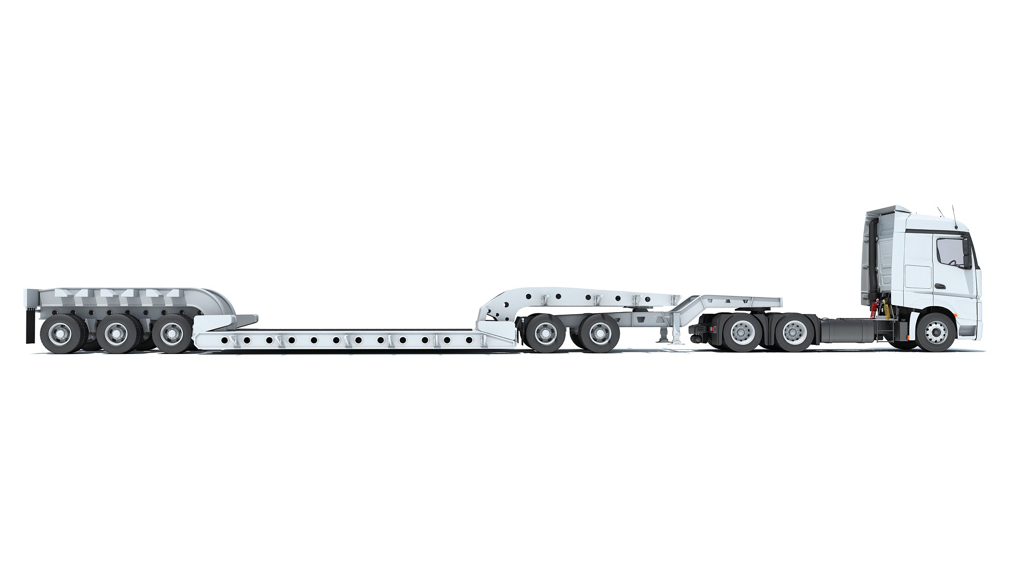 Truck with Lowboy Trailer