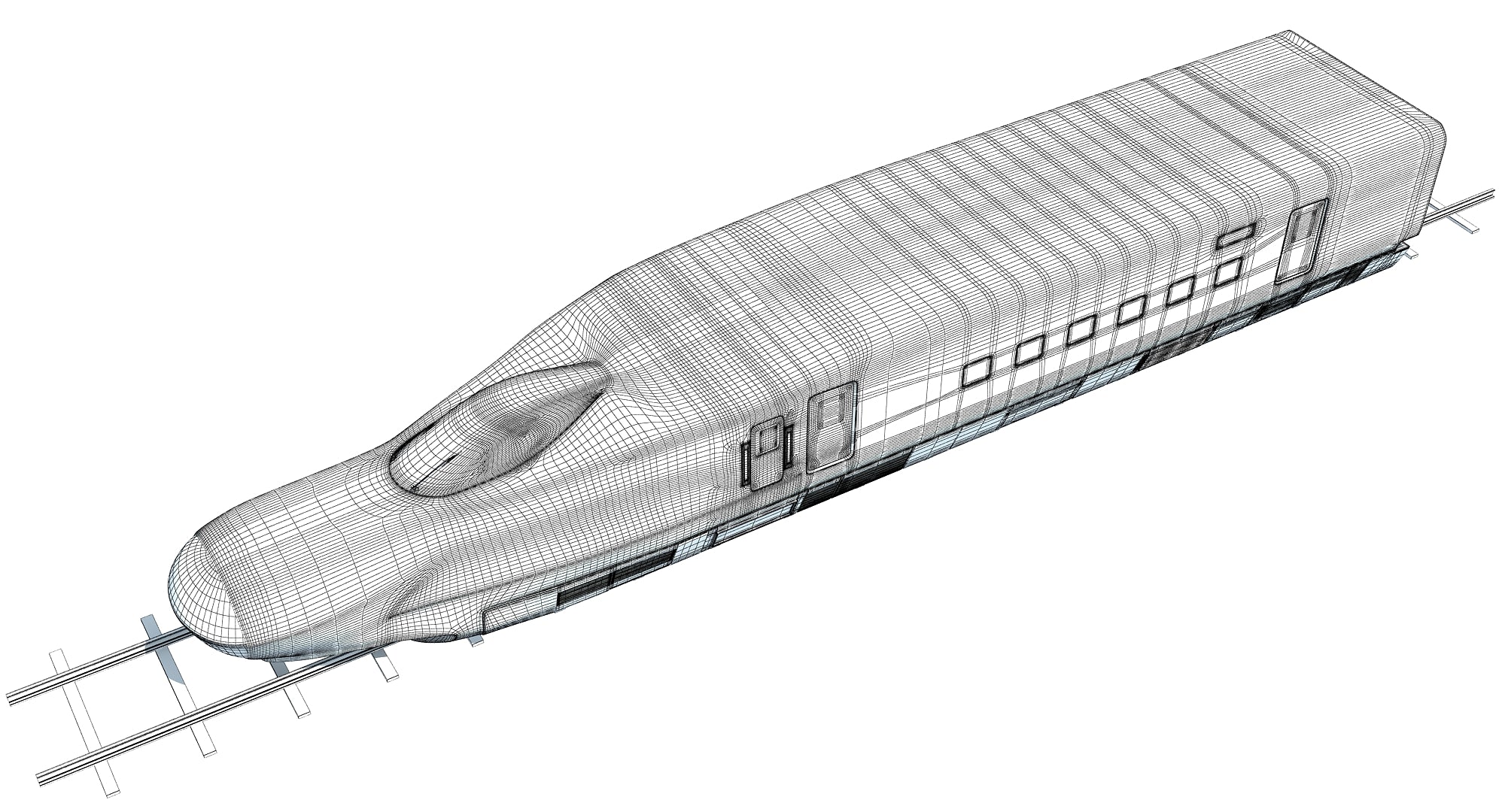 High Speed Train 3D Model