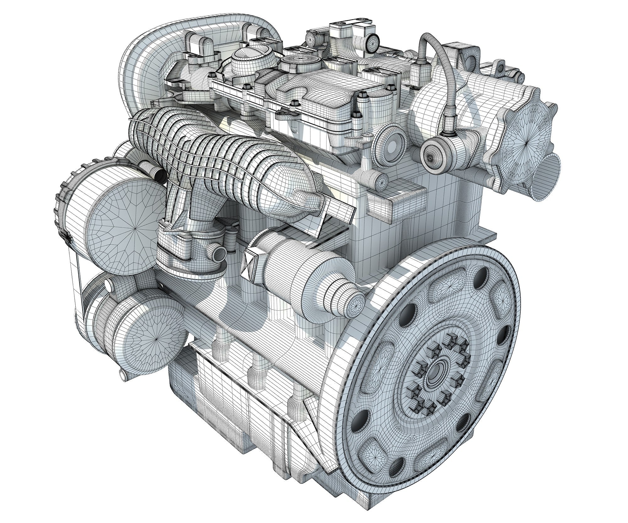 3D Engine Model Volvo