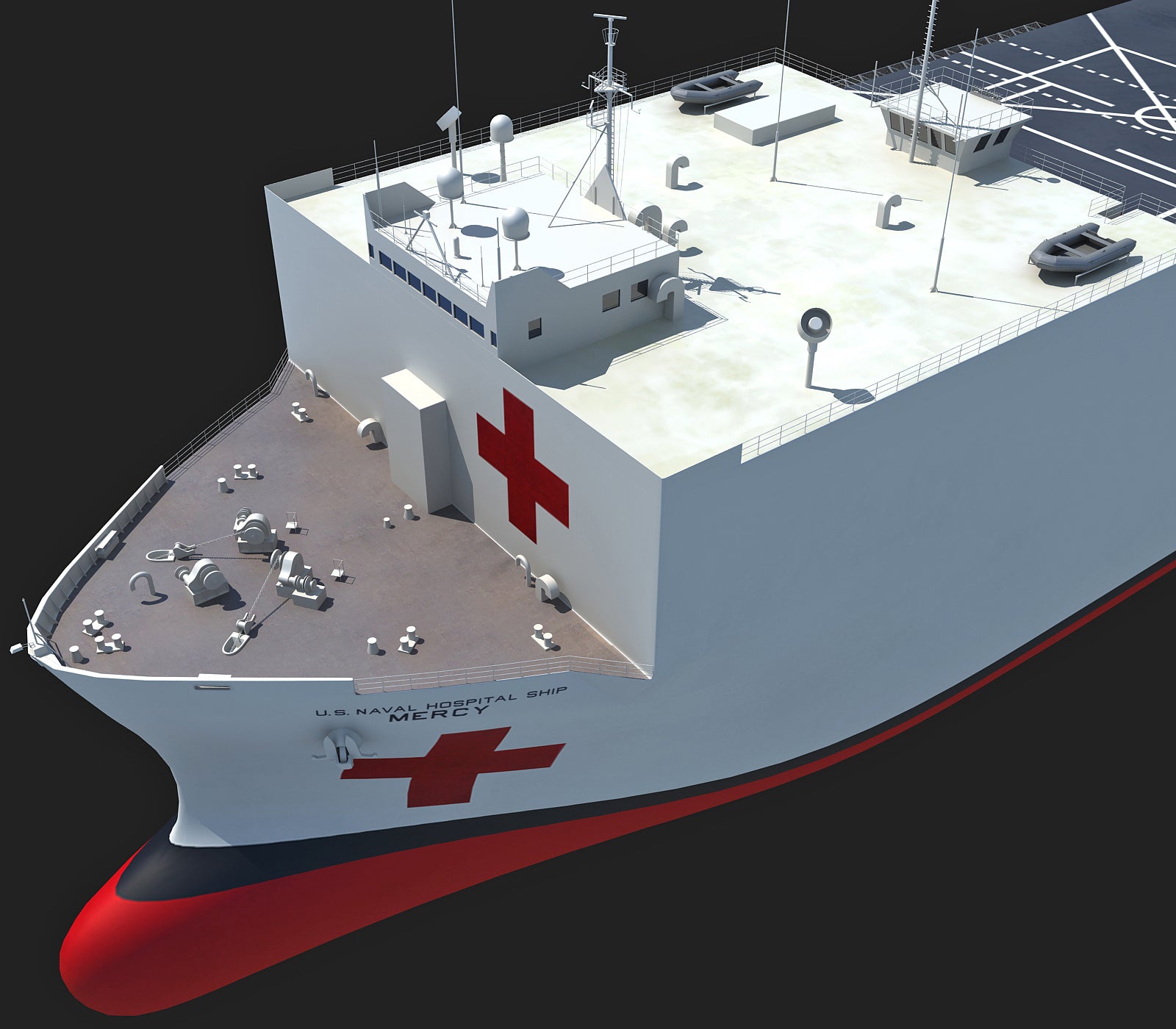 Hospital Ship Mercy 3D Model