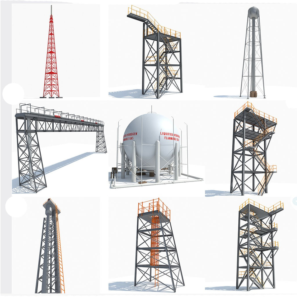 3D Industrial Towers Models