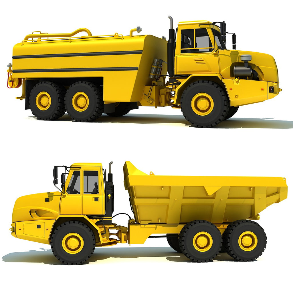 Dump Truck Water Wagon 3D Models