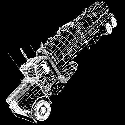3D American Peterbilt Tanker Truck Model