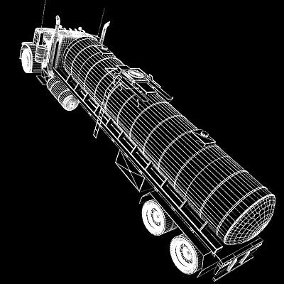 3D American Peterbilt Tanker Truck Model
