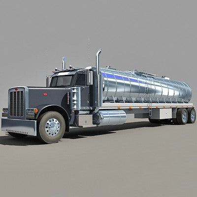 3D American Peterbilt Tanker Truck Model