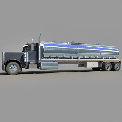 3D American Peterbilt Tanker Truck Model