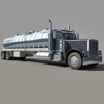 3D American Peterbilt Tanker Truck Model