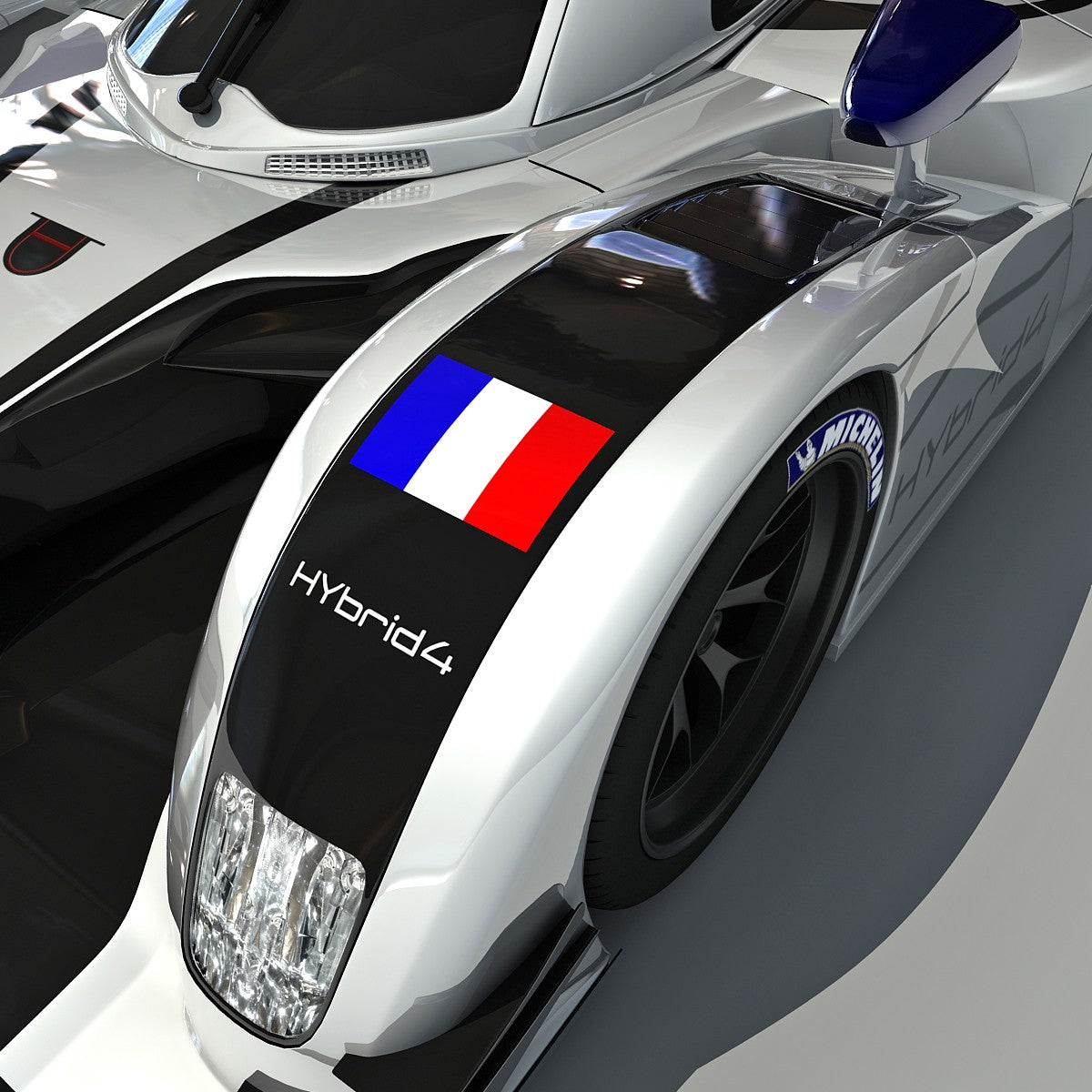 3D Racecar Peugeot Model