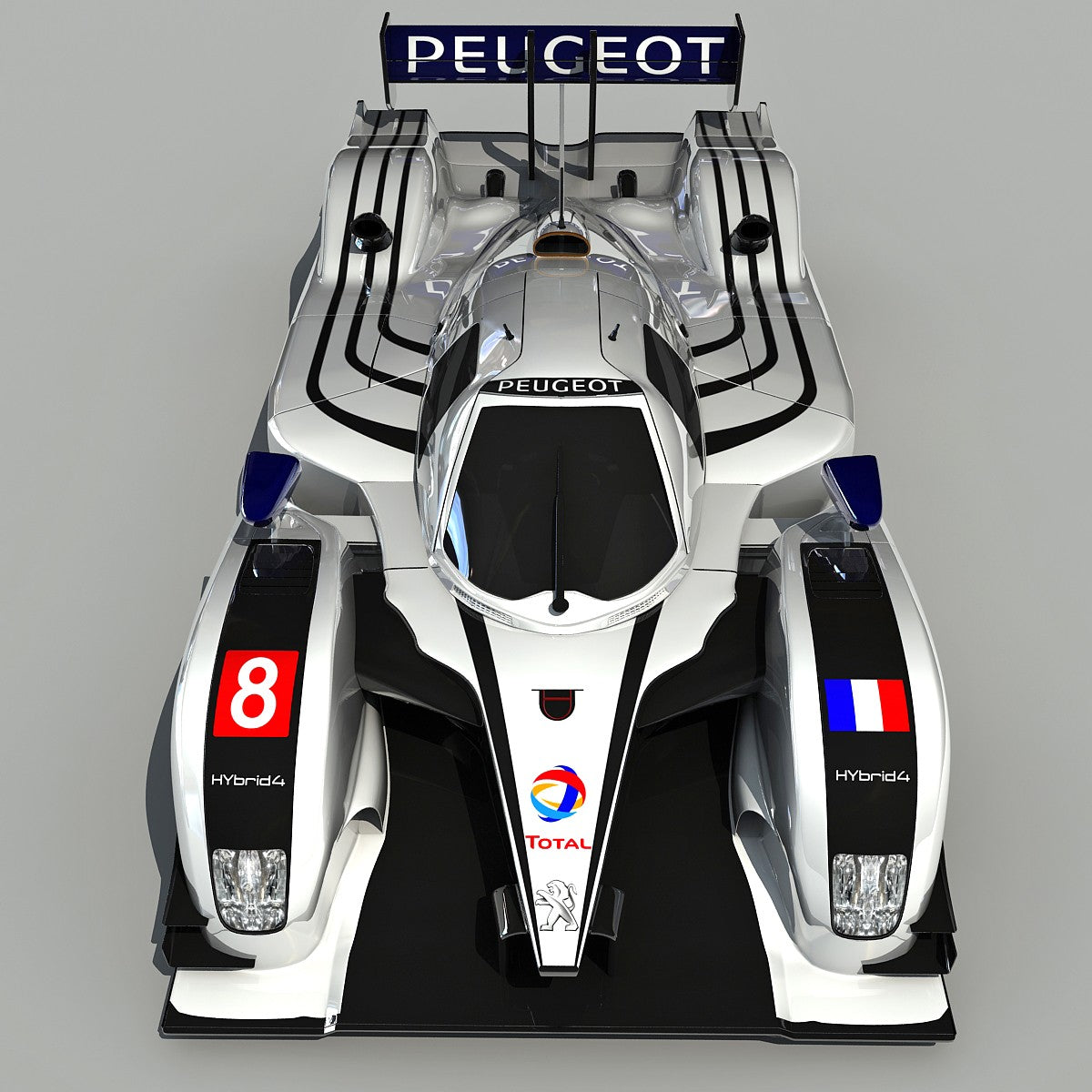 3D Racecar Peugeot Model