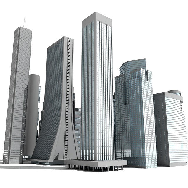 12 Skyscrapers 3D Models