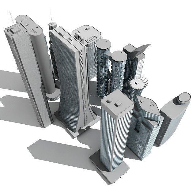 12 Skyscrapers 3D Models