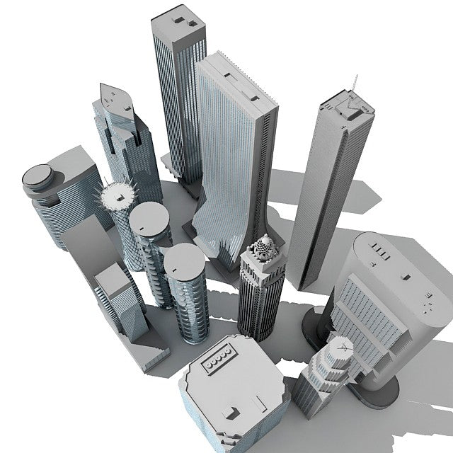 12 Skyscrapers 3D Models