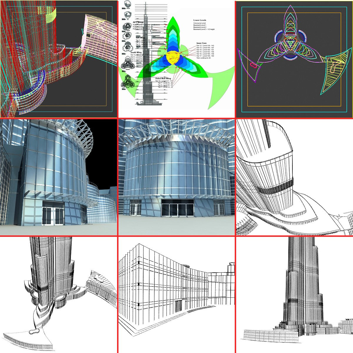 Burj Khalifa Dubai Tower 3D Model