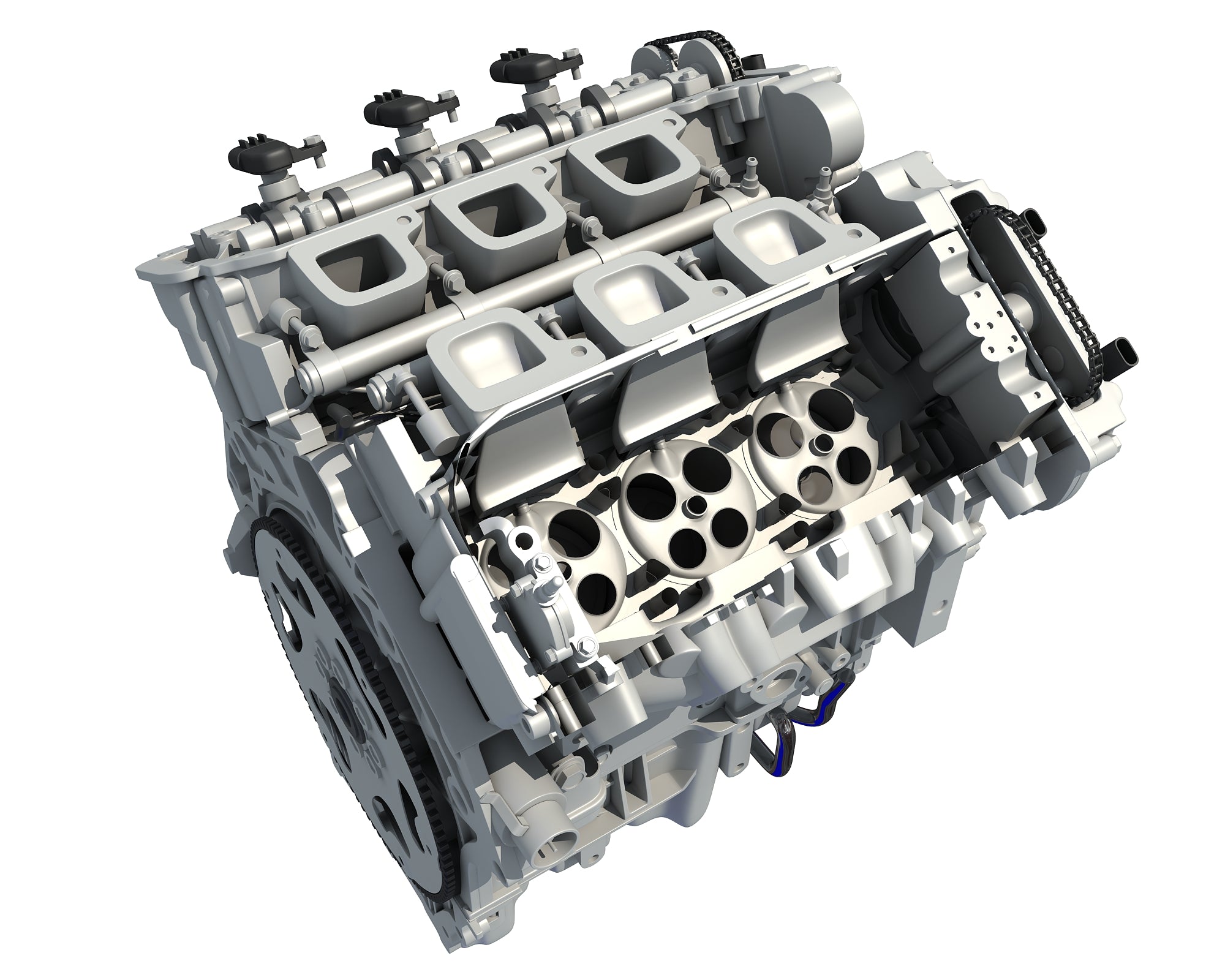 V6 Engine with Interior Parts