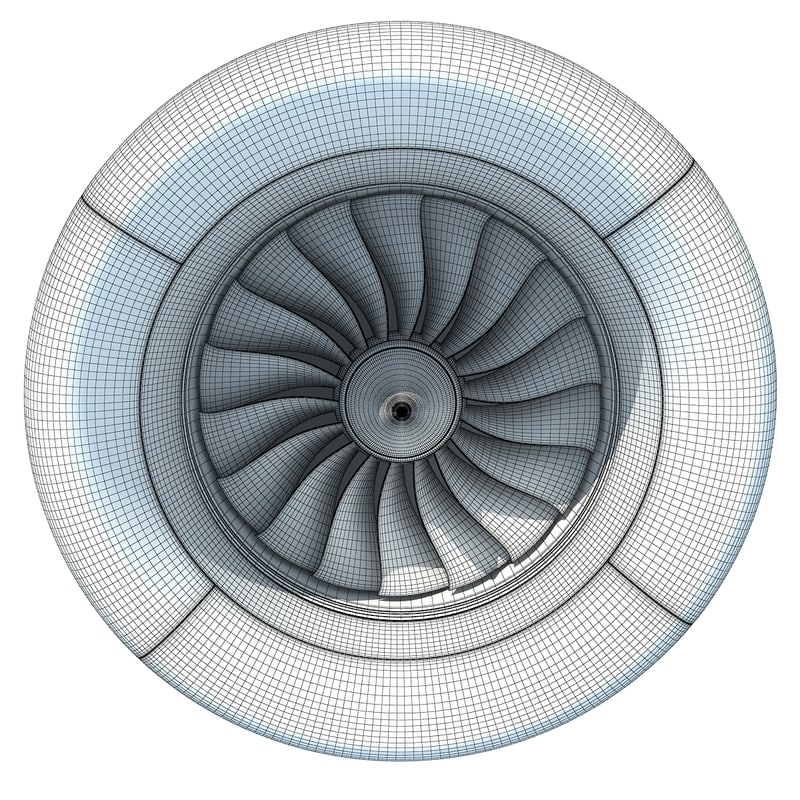 Aircraft Jet Turbofan Engine