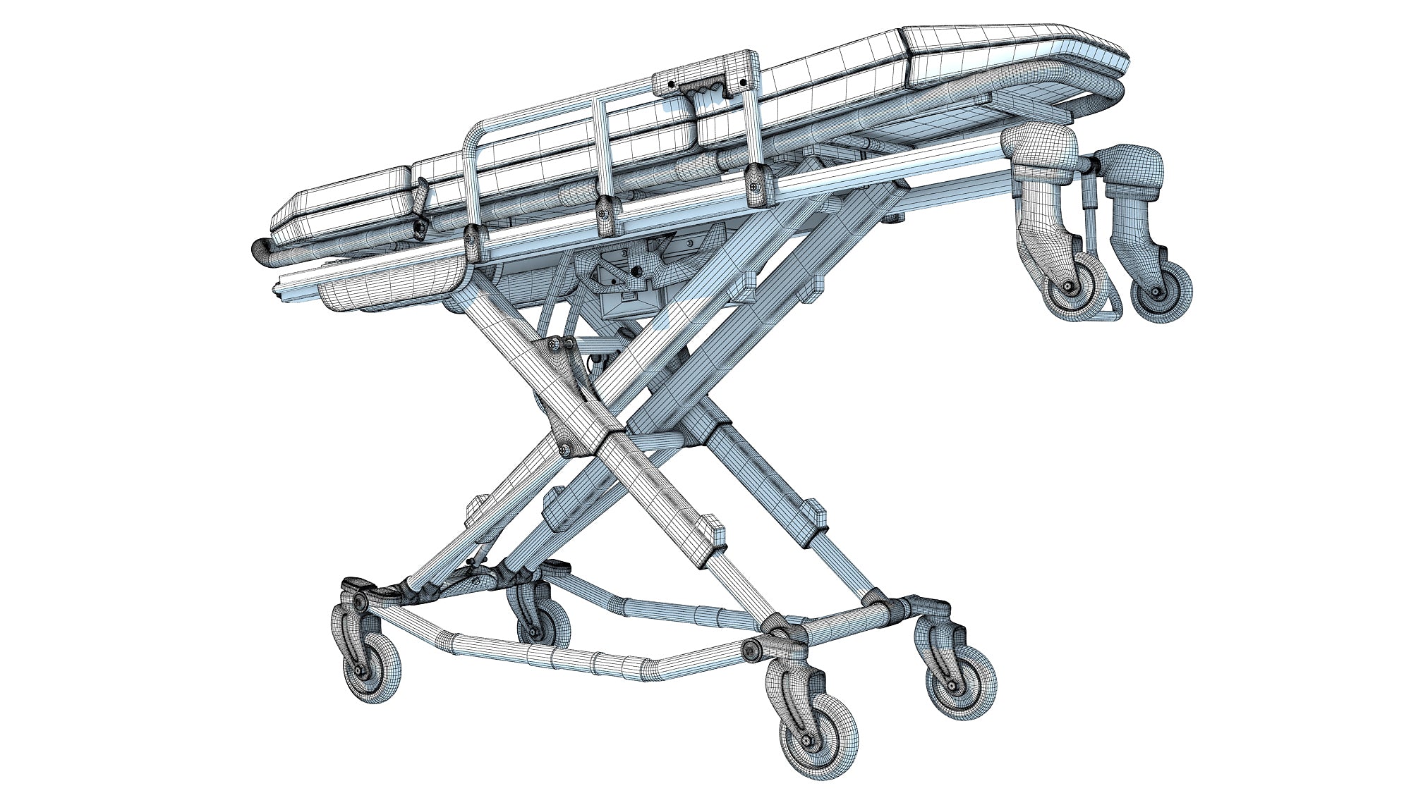 Ambulance Unfolded Gurney Stretcher