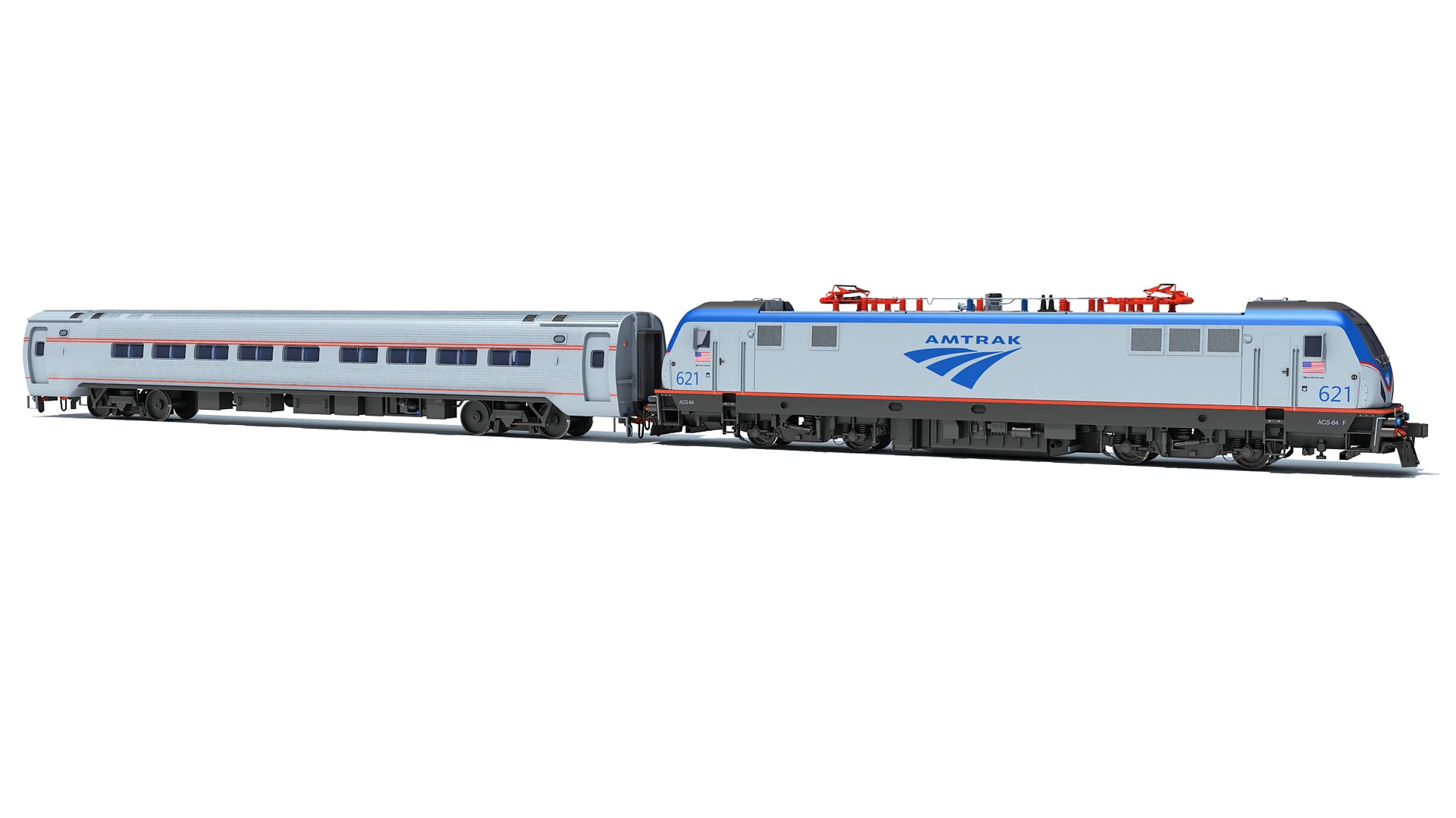Siemens ACS-64 Amtrak Cities Sprinter 3D Model – 3D Horse