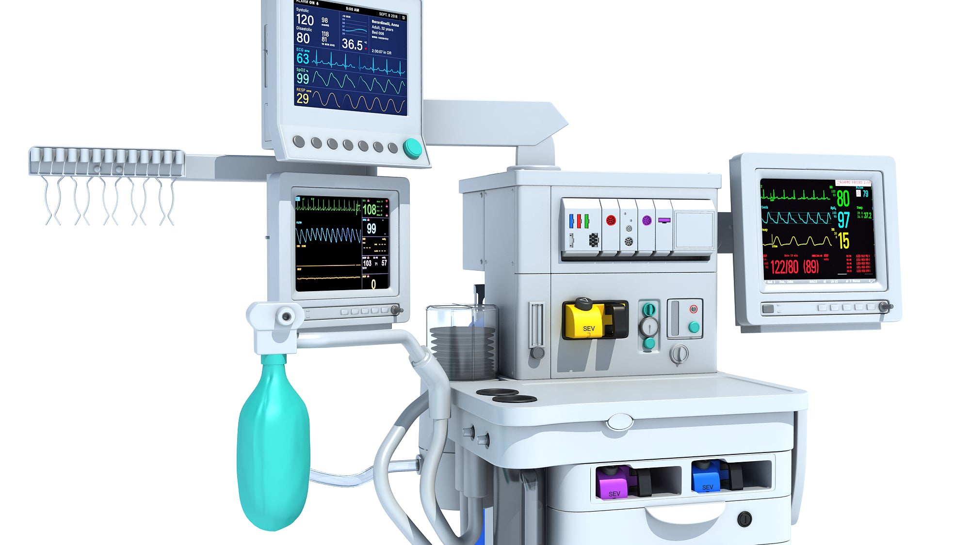 Anesthesia Respiratory Workstation Trolley