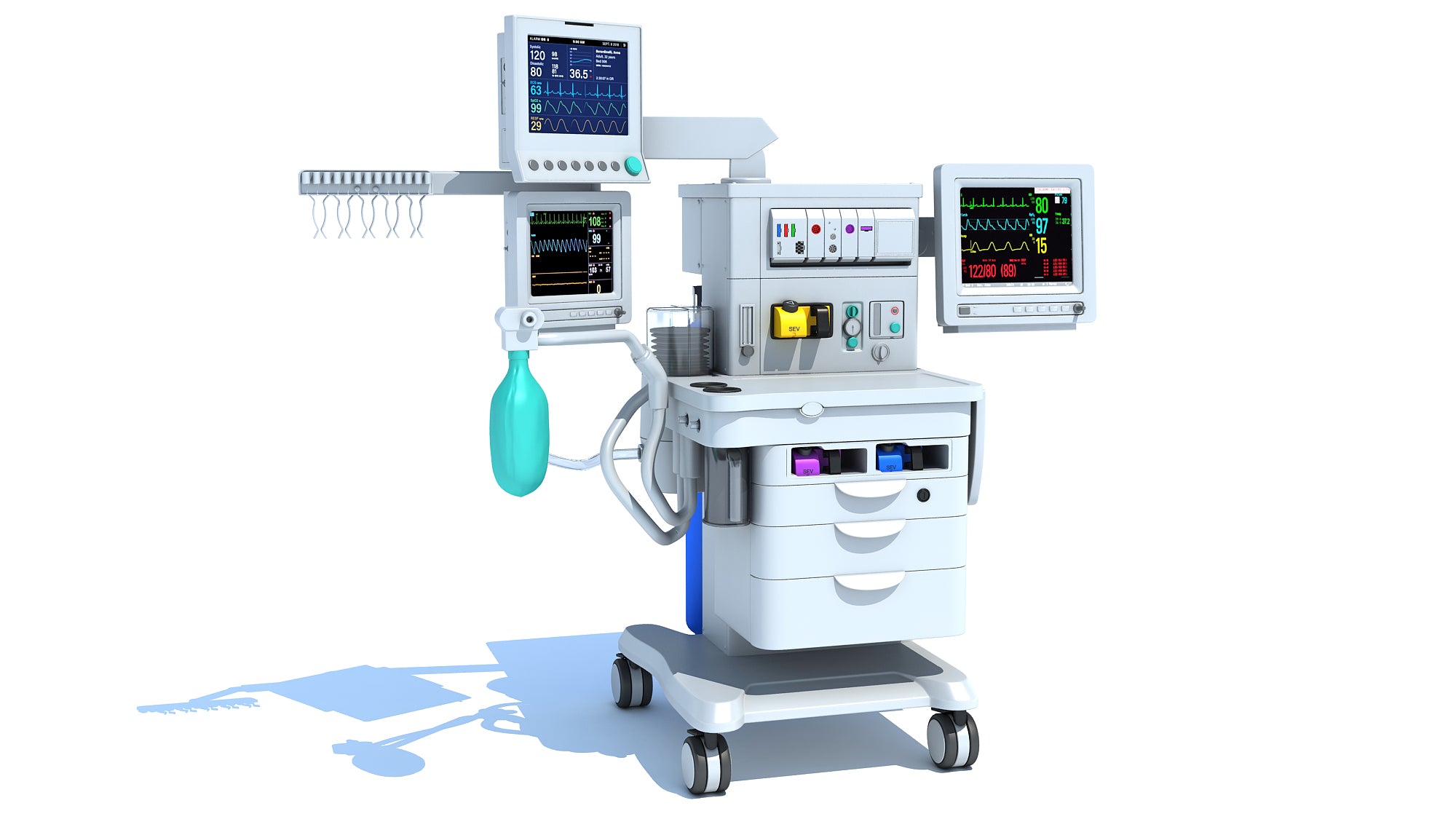 Anesthesia Respiratory Workstation Trolley