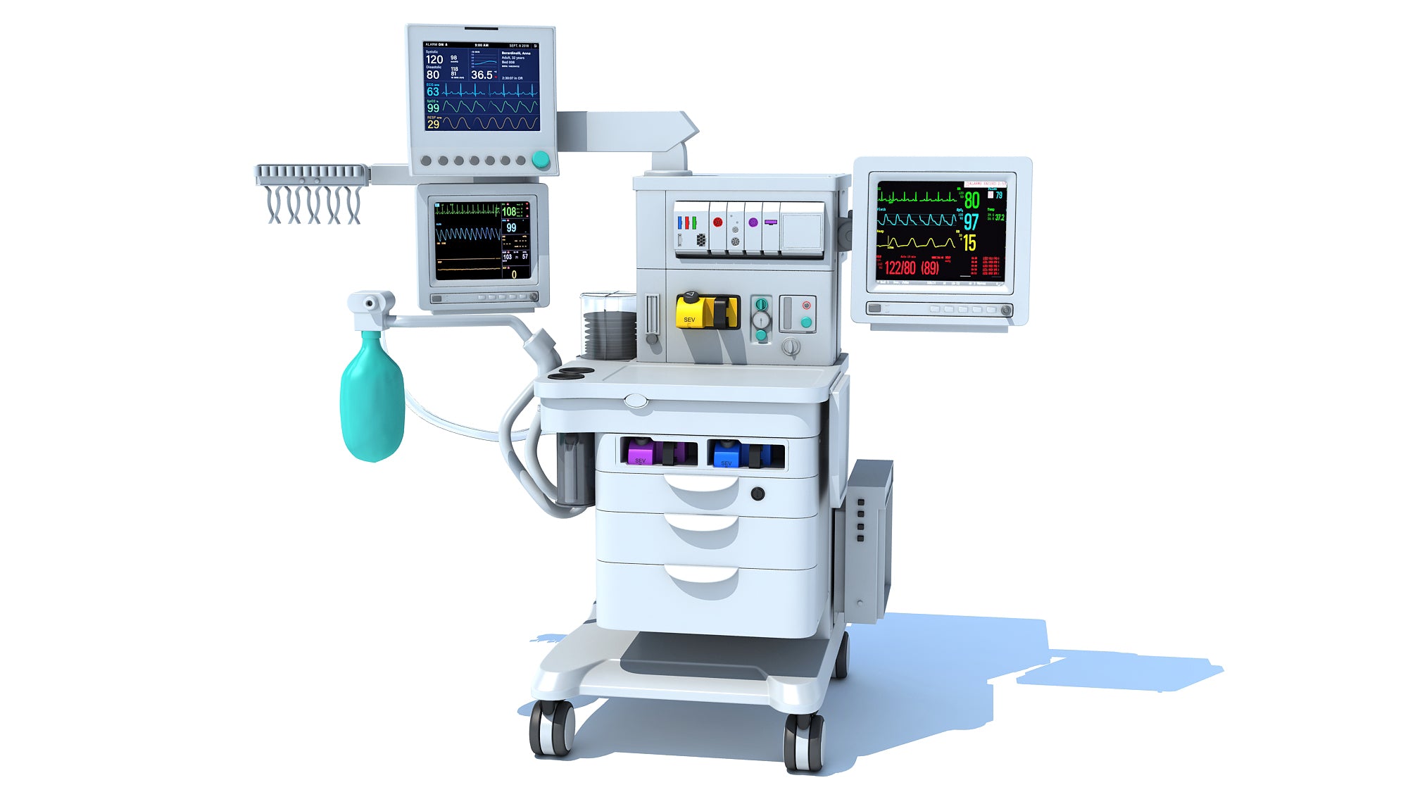 Anesthesia Respiratory Workstation Trolley