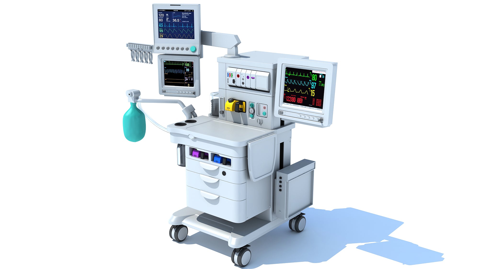 Anesthesia Respiratory Workstation Trolley