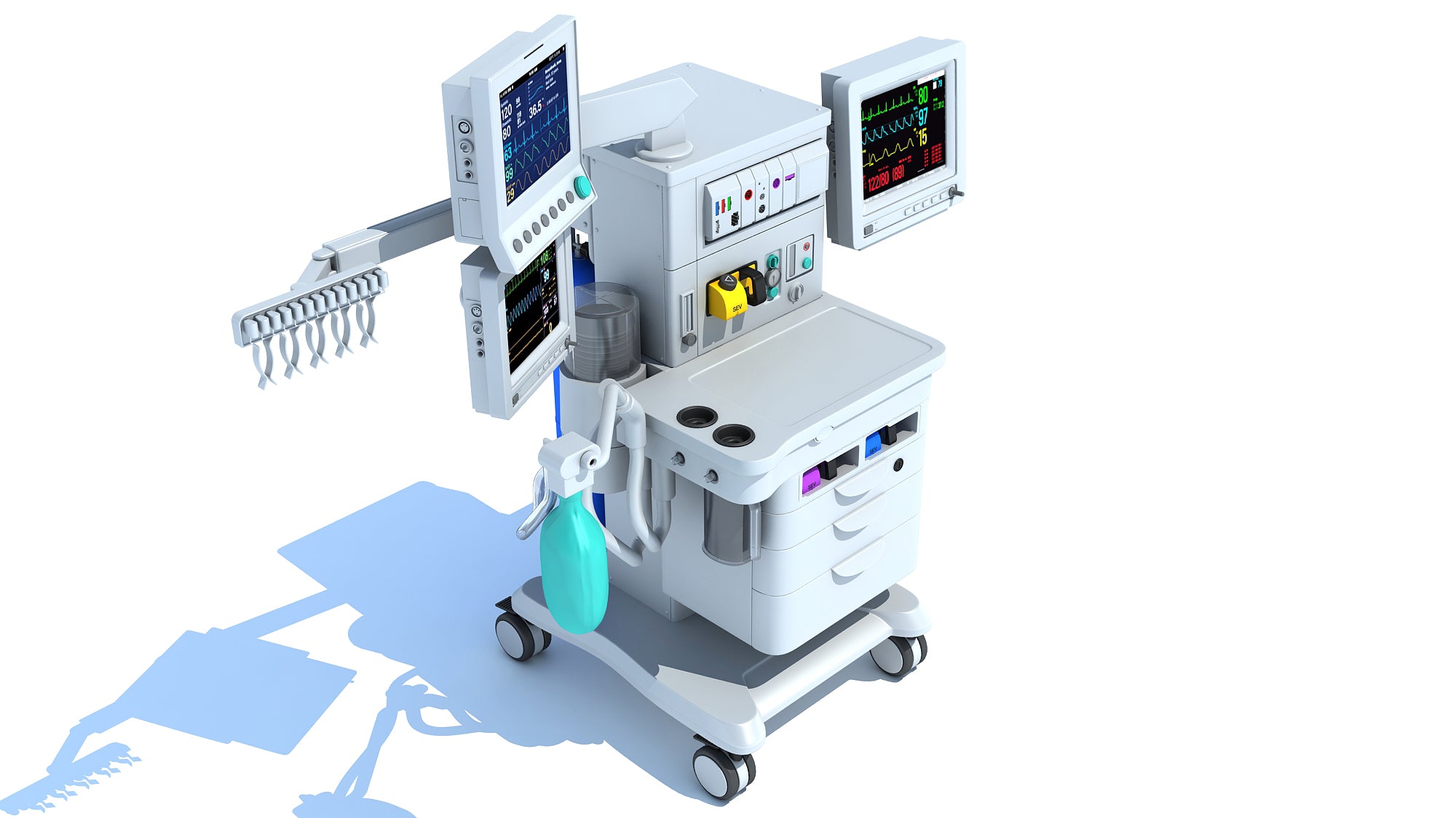 Anesthesia Respiratory Workstation Trolley