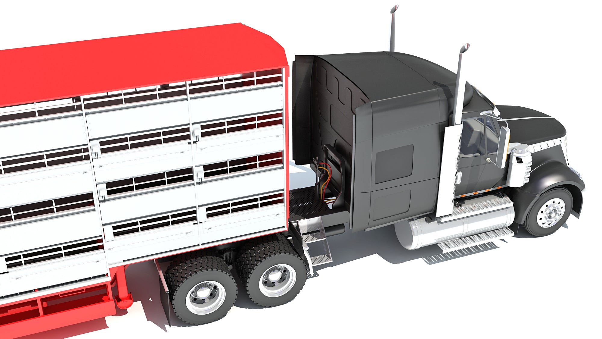 Truck with Animal Transporter Trailer