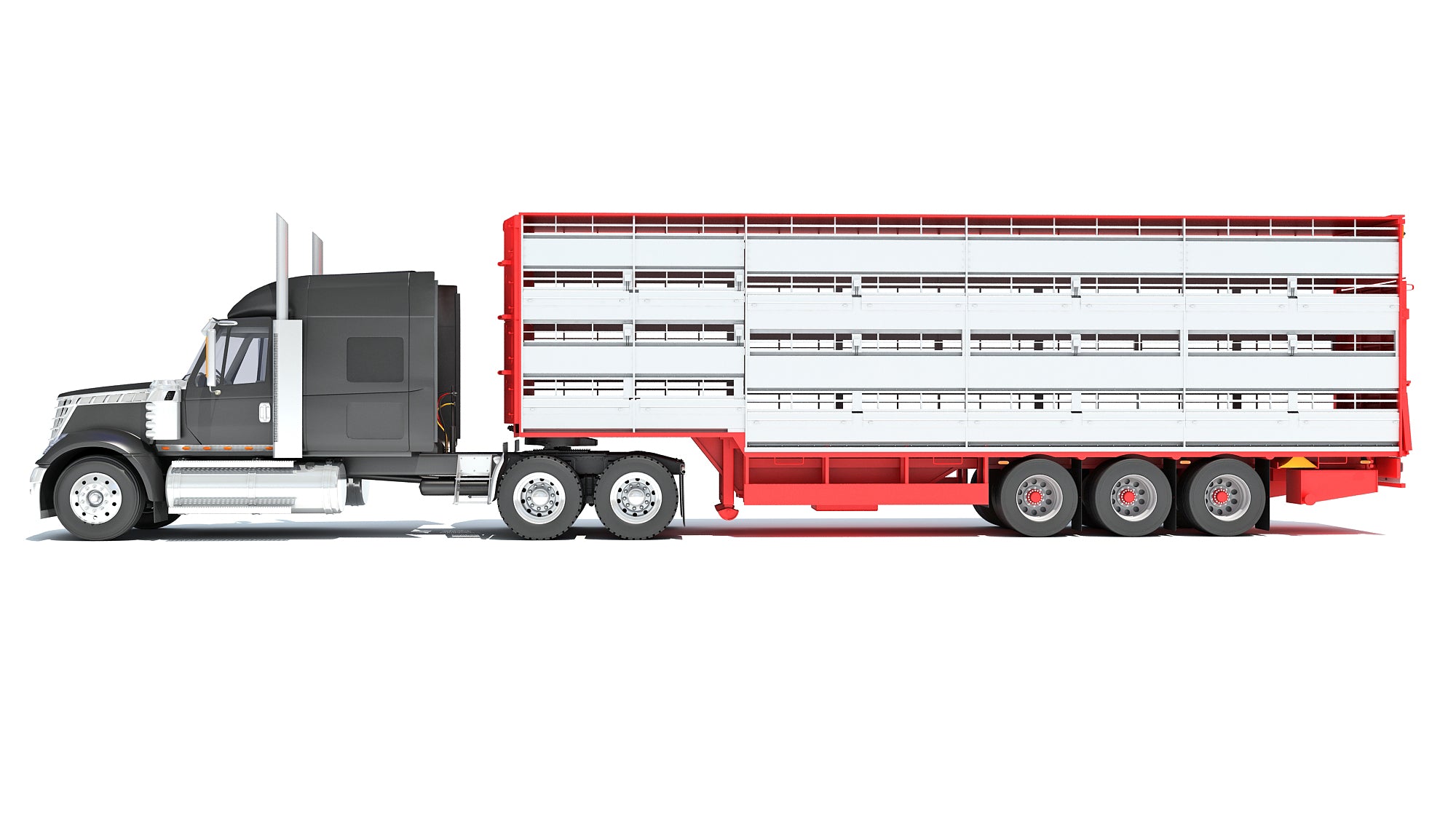 Truck with Animal Transporter Trailer