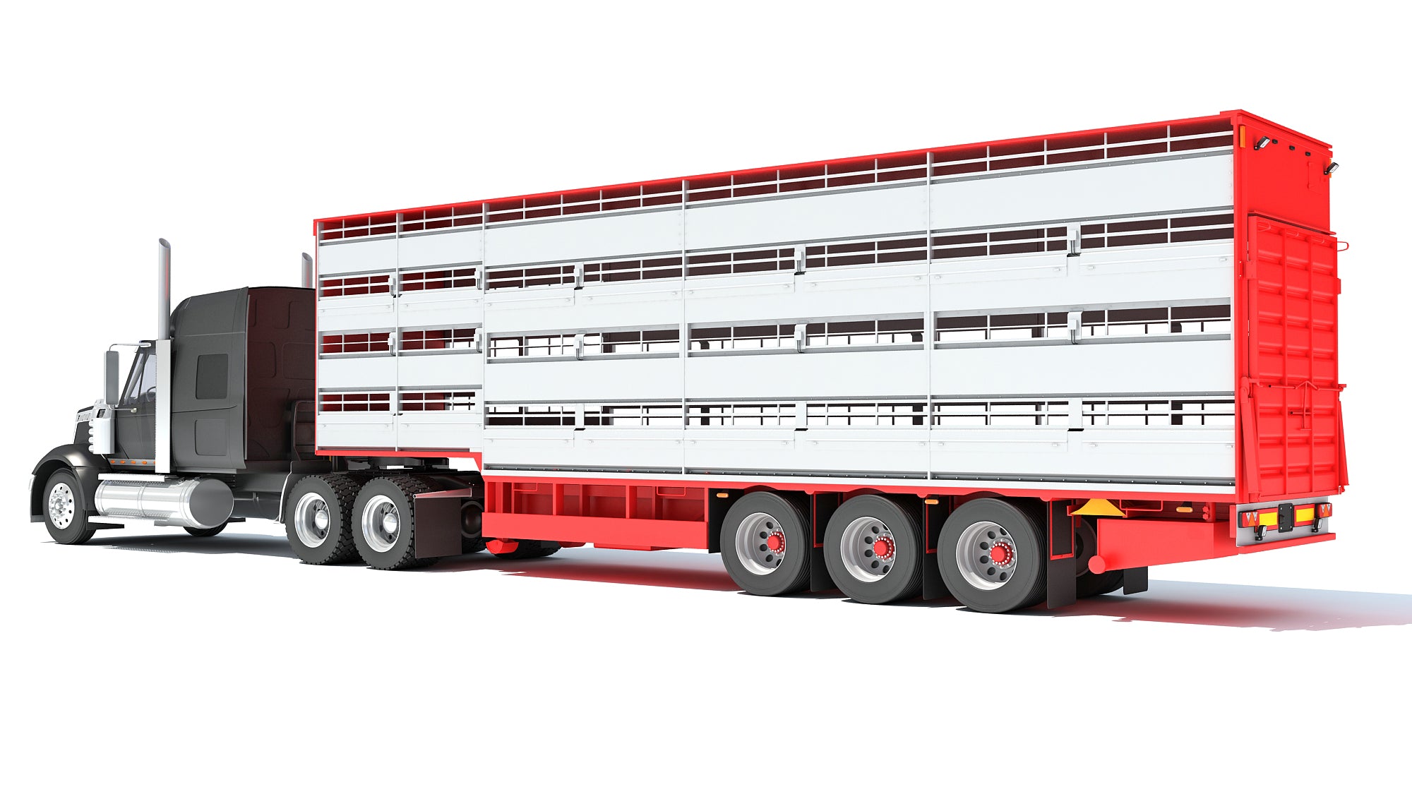 Truck with Animal Transporter Trailer