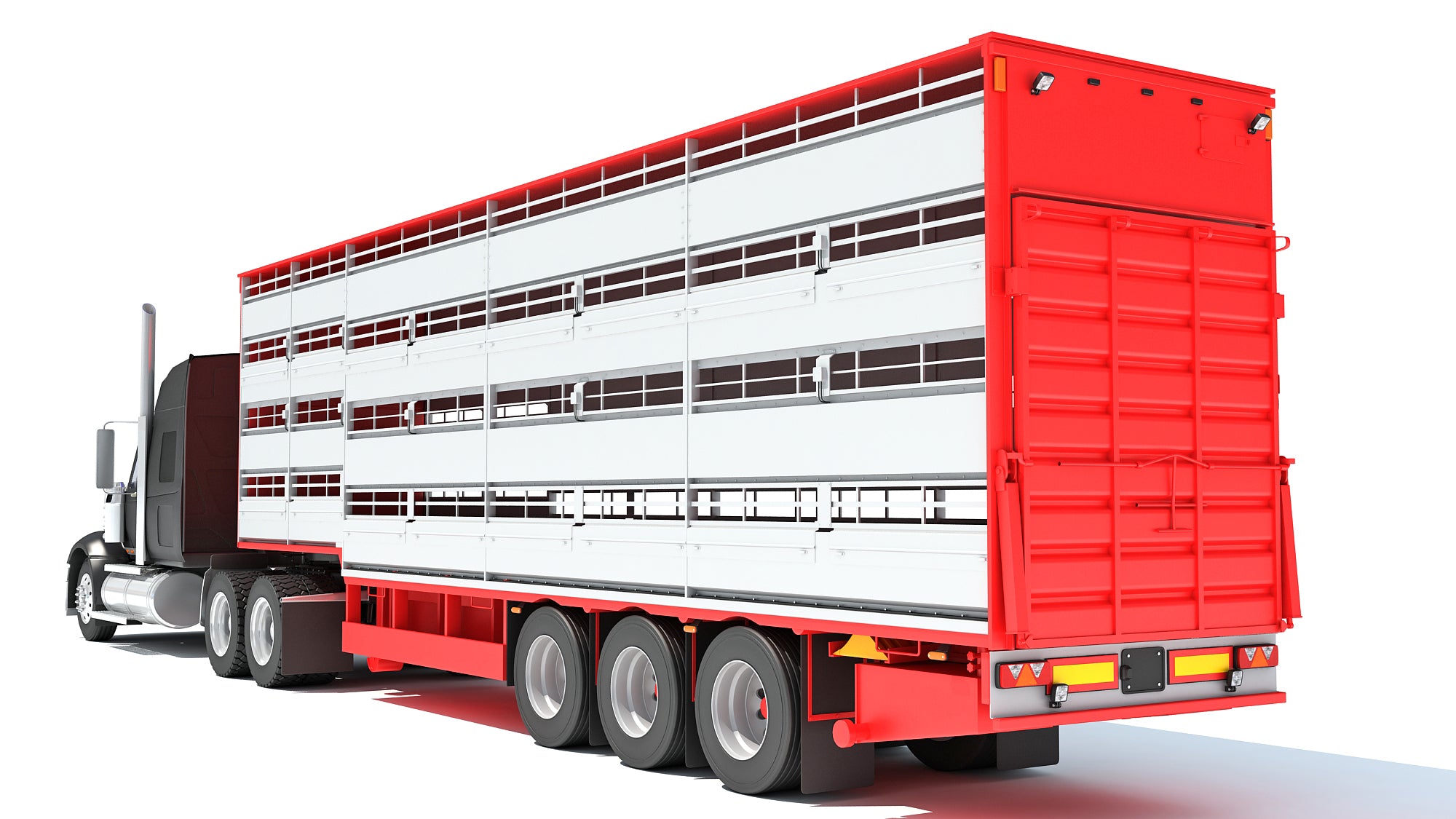 Truck with Animal Transporter Trailer