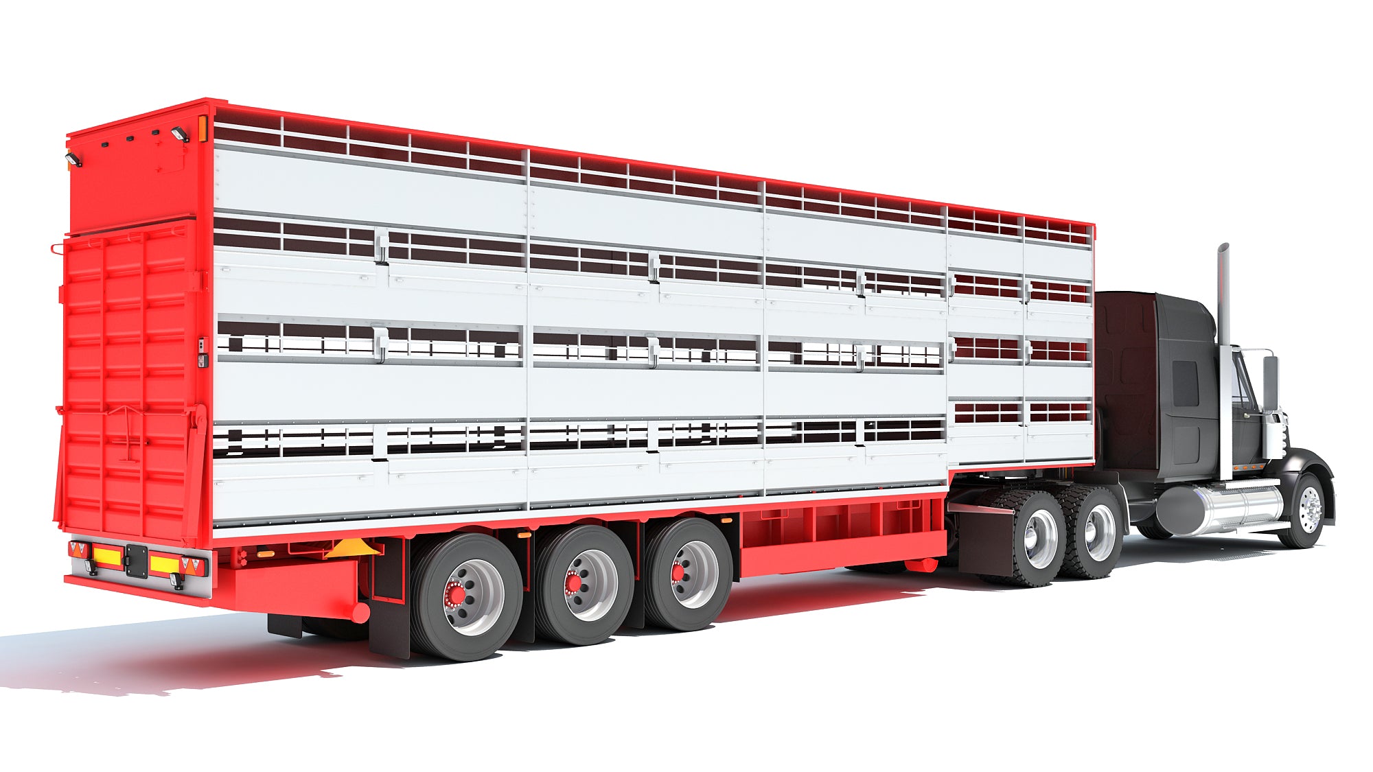 Truck with Animal Transporter Trailer