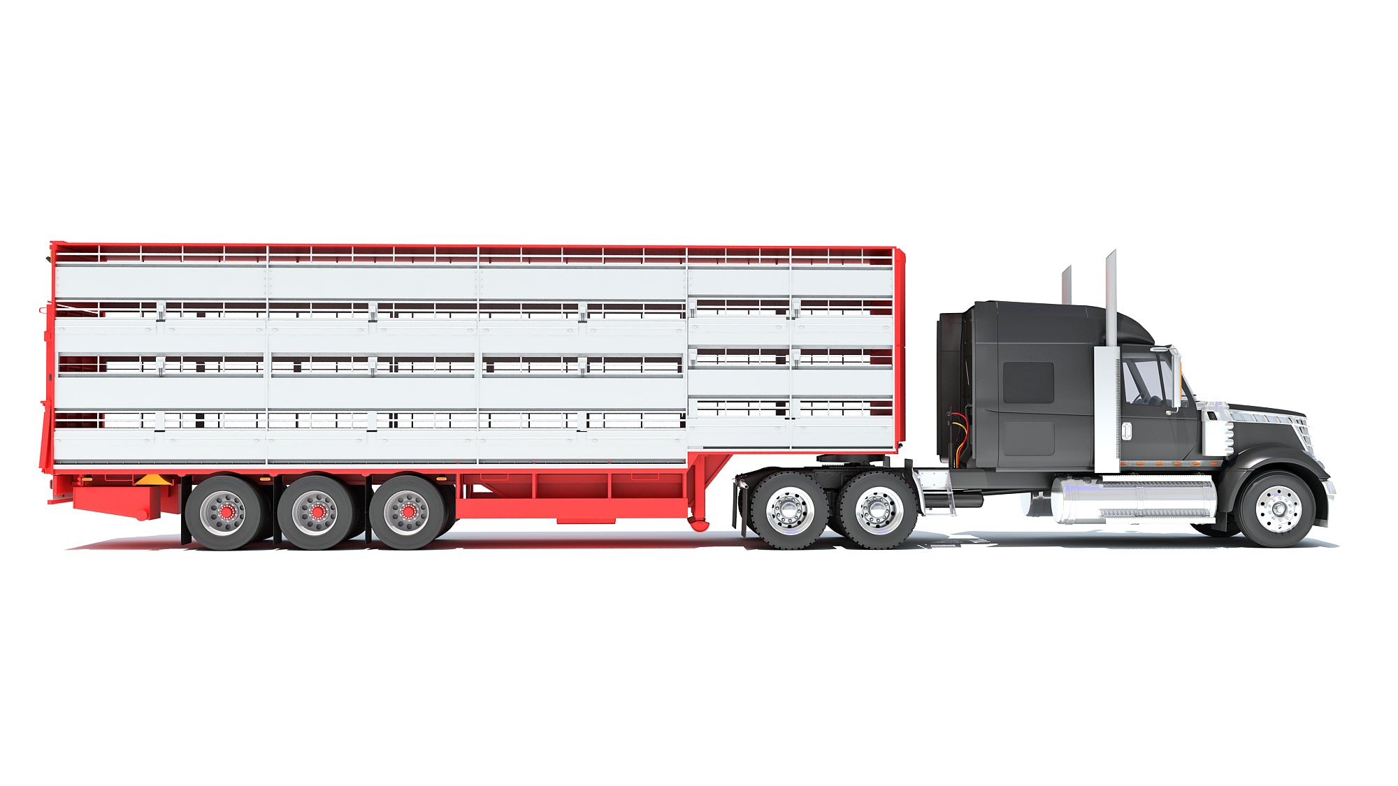 Truck with Animal Transporter Trailer