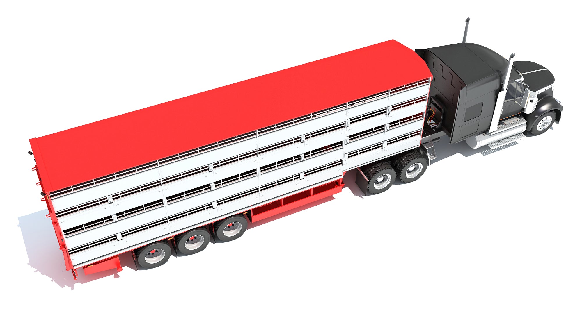 Truck with Animal Transporter Trailer
