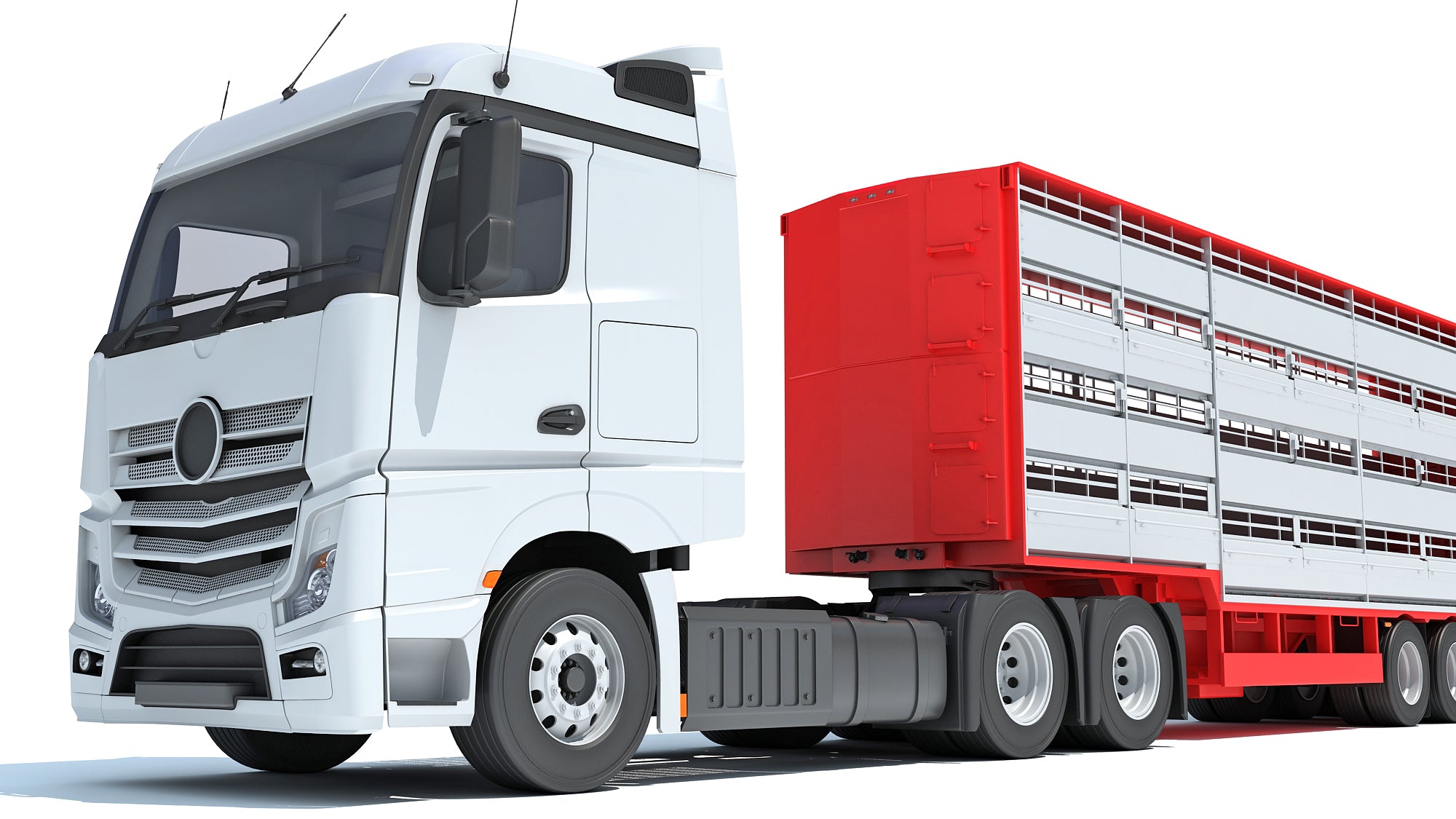 Truck with Animal Transporter Trailer