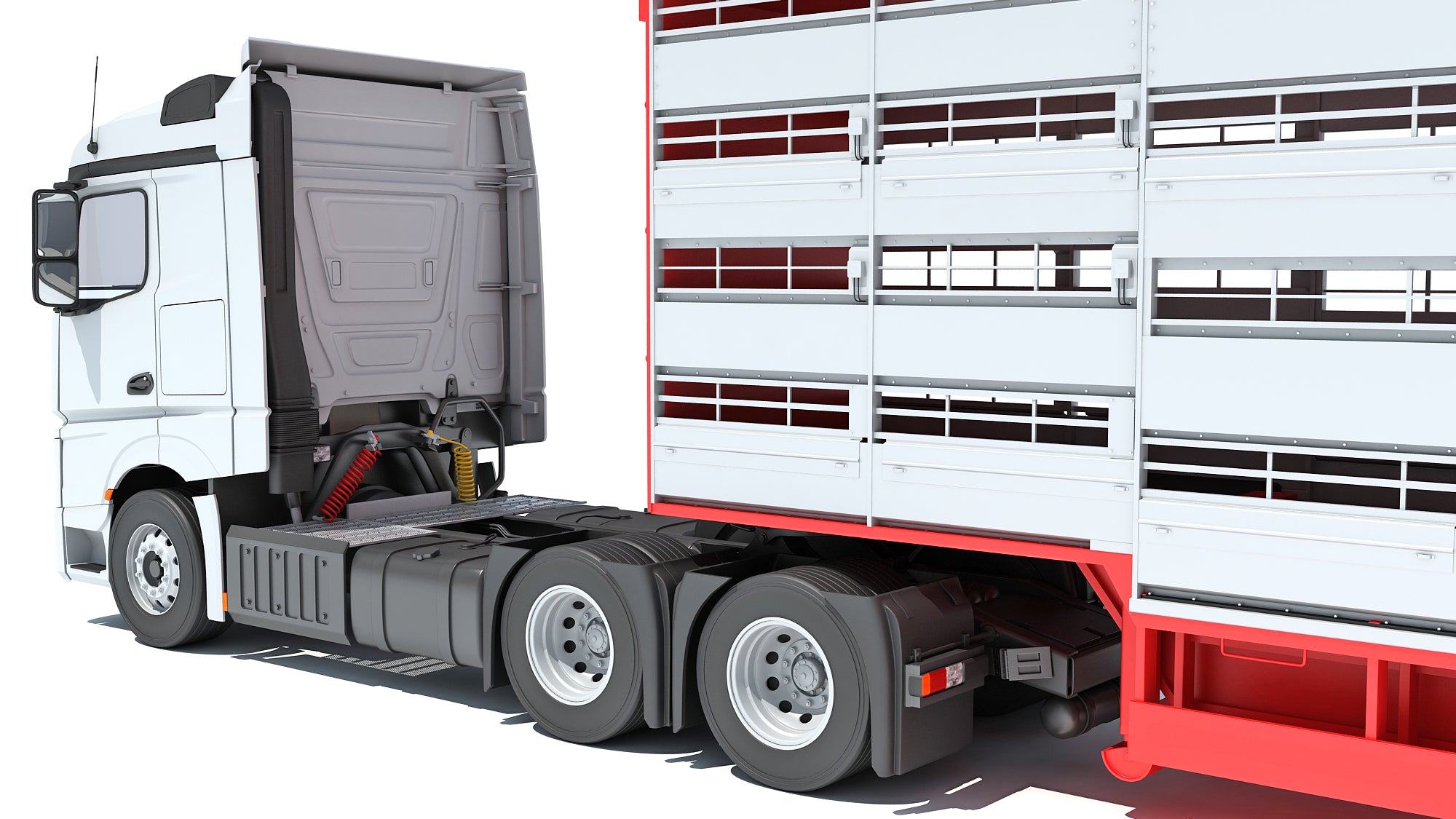 Truck with Animal Transporter Trailer