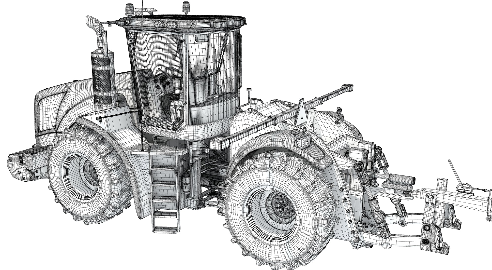 Tractor with Animal Transporter Trailer