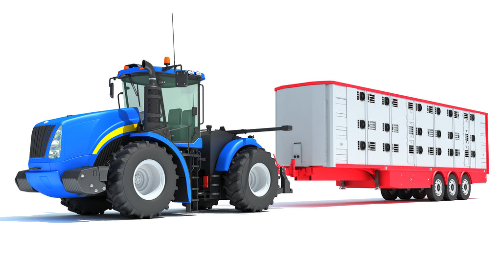 Tractor with Animal Transporter Trailer