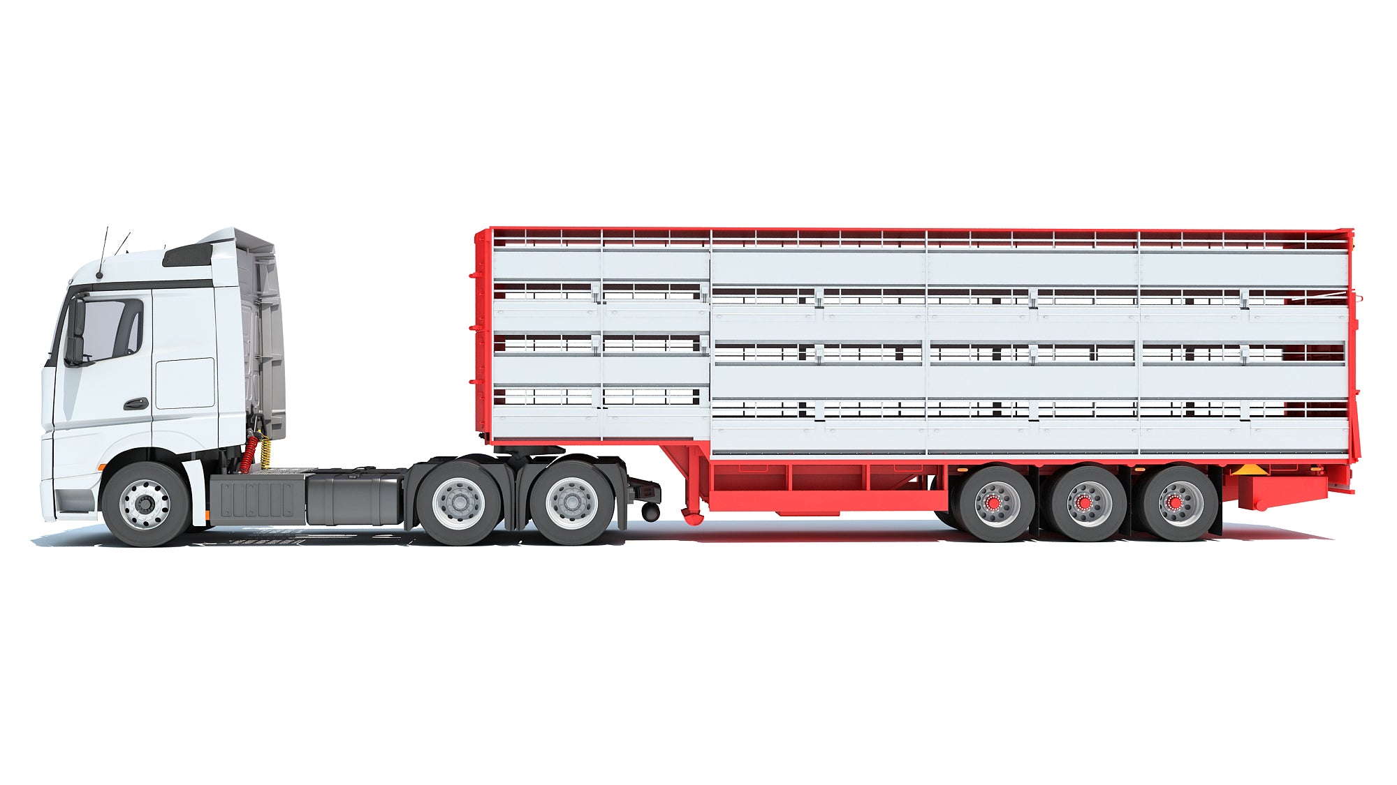 Truck with Animal Transporter Trailer