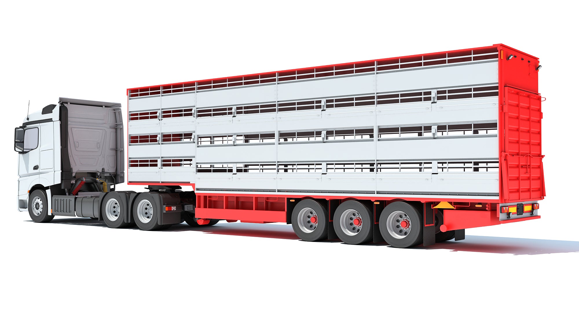 Truck with Animal Transporter Trailer