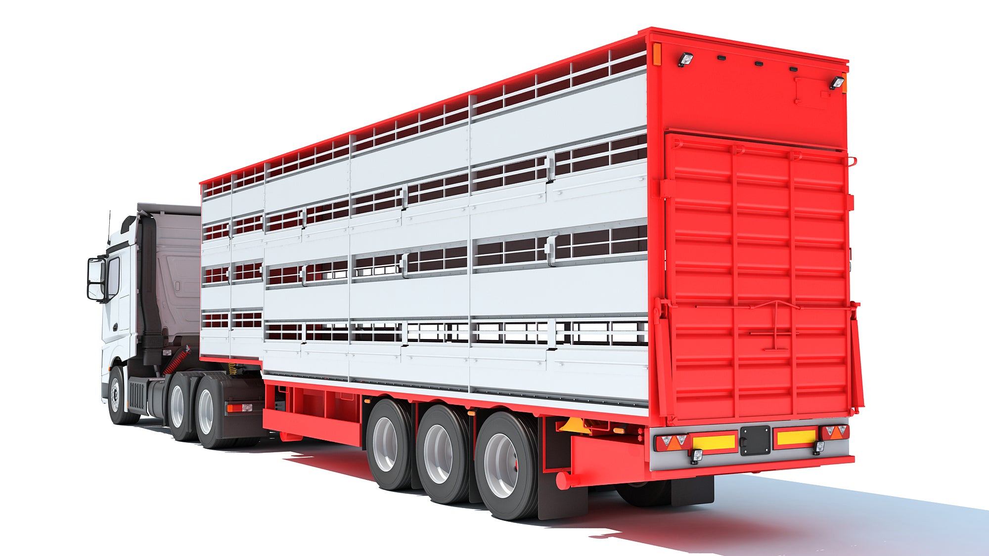 Truck with Animal Transporter Trailer