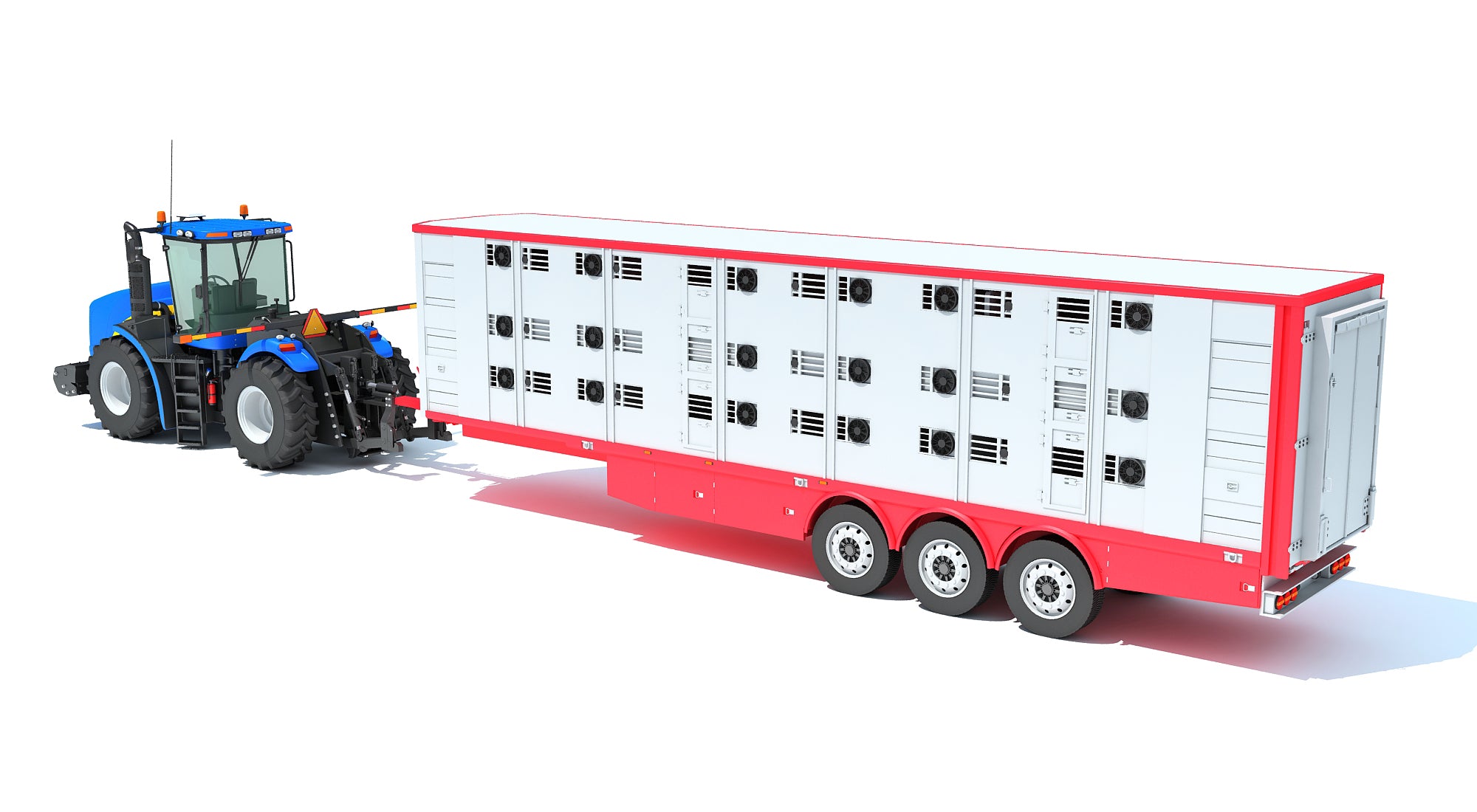Tractor with Animal Transporter Trailer