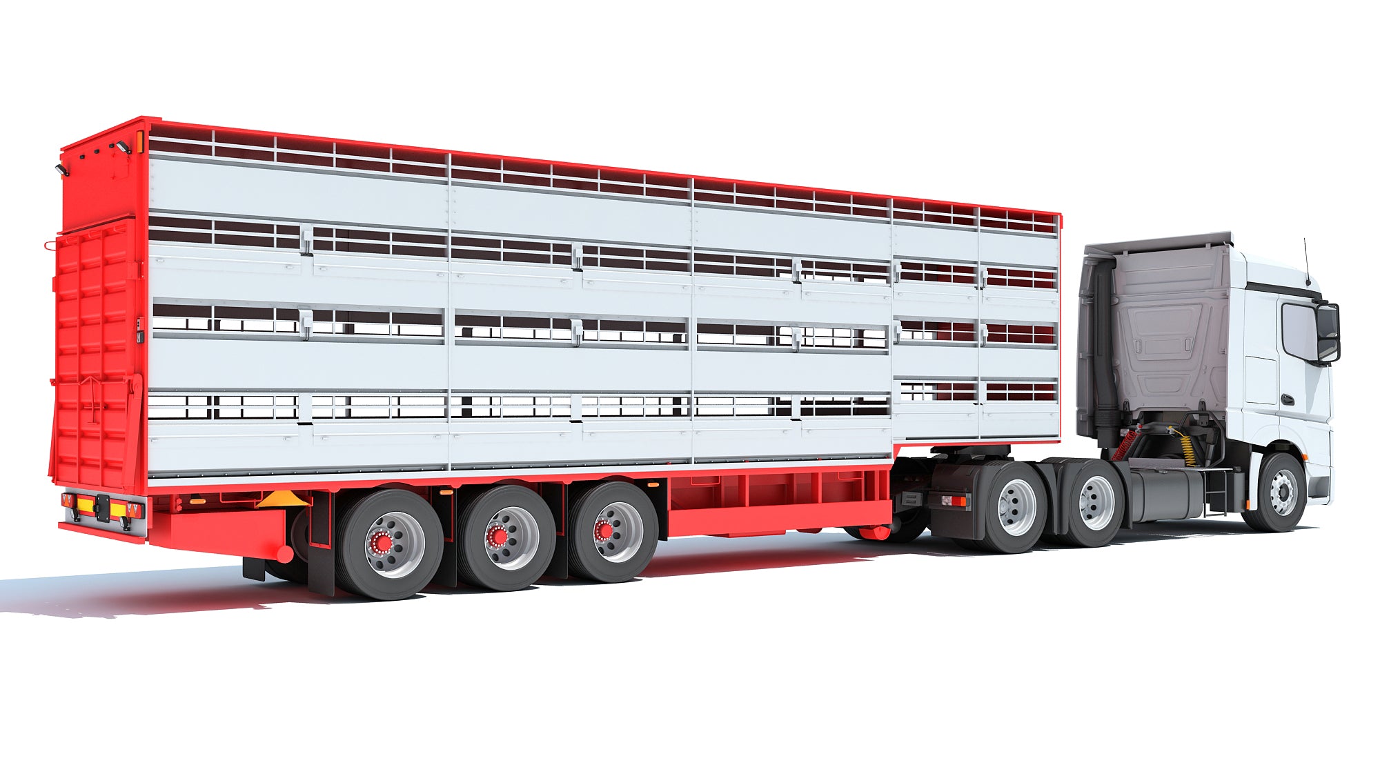 Truck with Animal Transporter Trailer