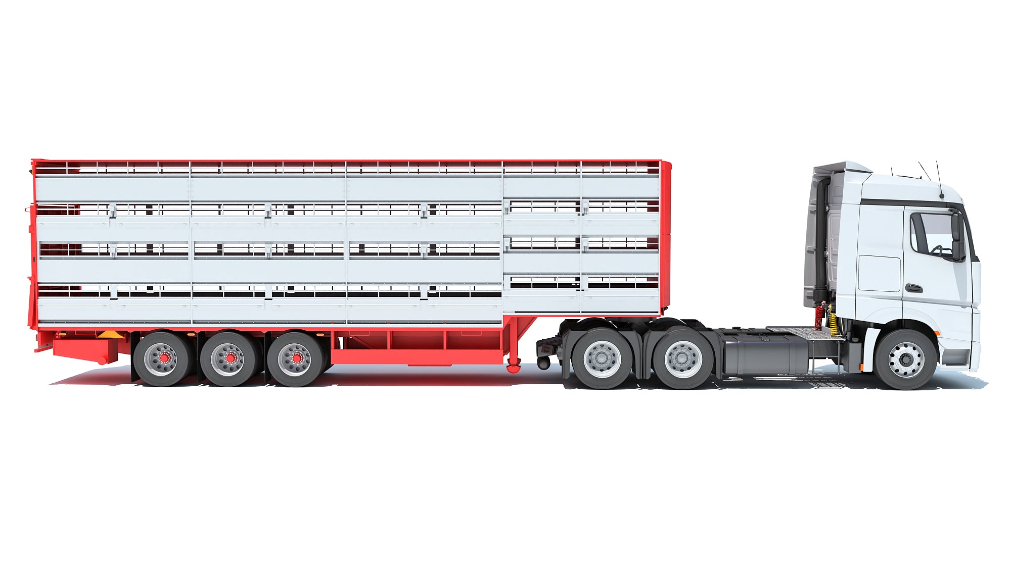 Truck with Animal Transporter Trailer