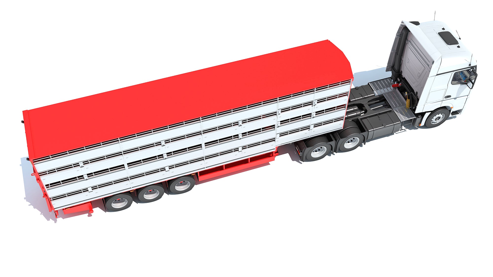 Truck with Animal Transporter Trailer
