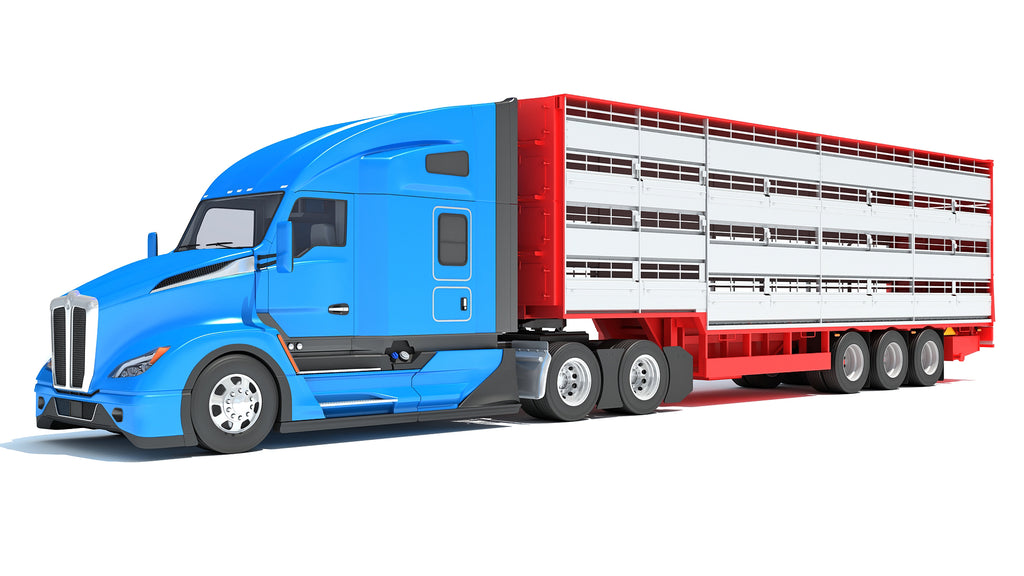 Truck with Animal Transporter Trailer