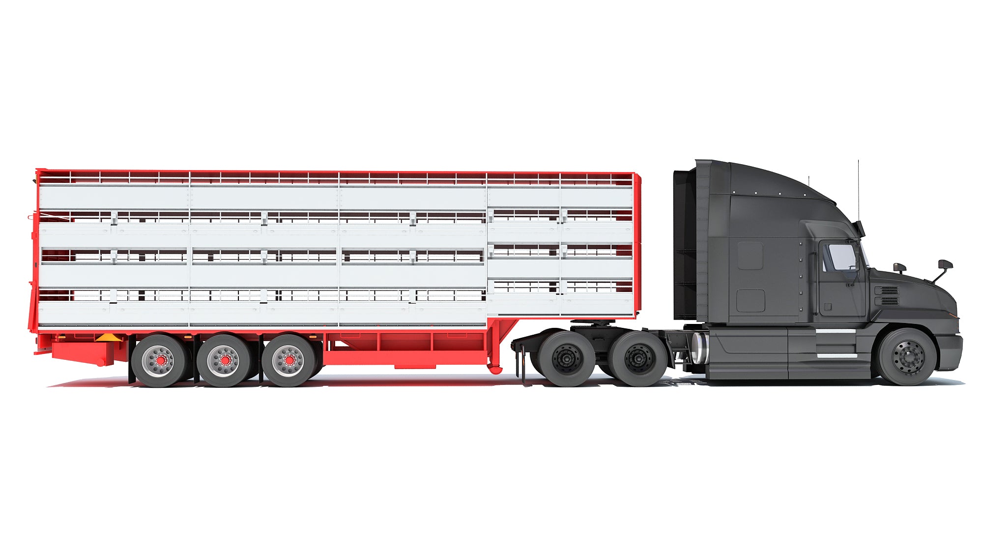 Truck with Cattle Animal Transporter Trailer